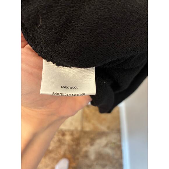 100% Wool Black Wide Leg Pants Eileen Fisher - Picture 4 of 8